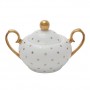 Bombay Duck Miss Golightly Sugar Bowl White with Gold Spots